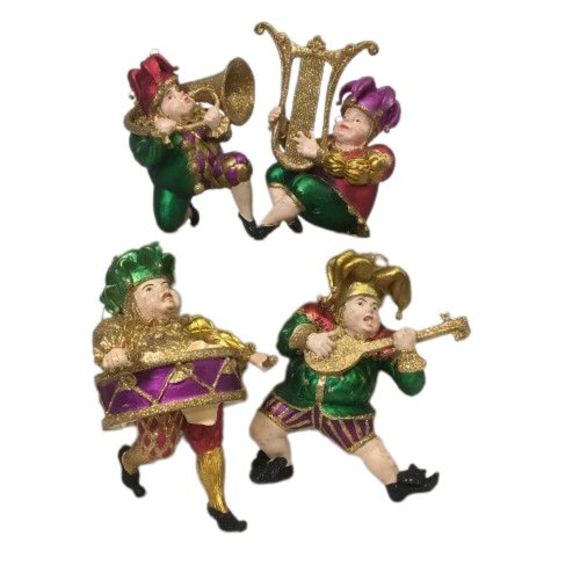 Set of 4 Mark Roberts JESTER ORNAMENTS Playing Instruments Rare Vintage w/Tags - Picture 1 of 16